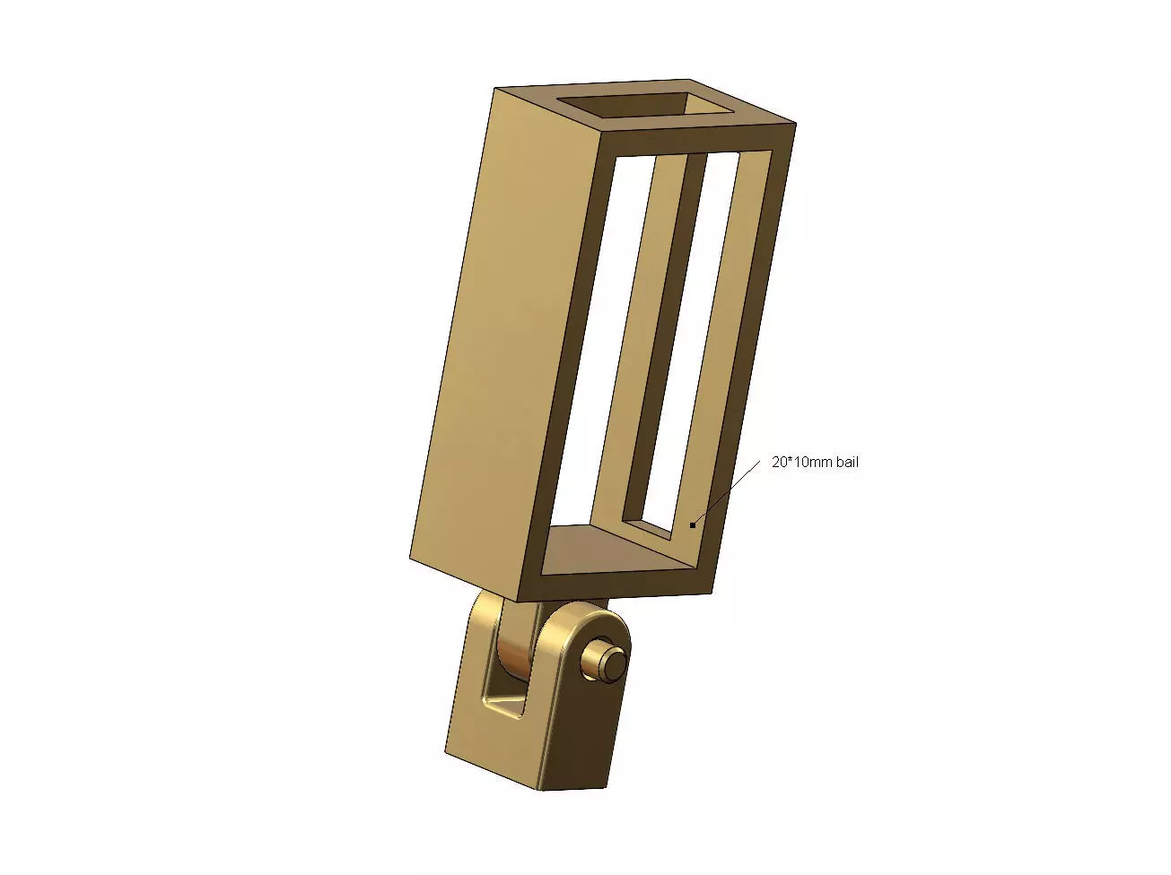 Simple rectangular bail link 20x10mm 3D print model_0