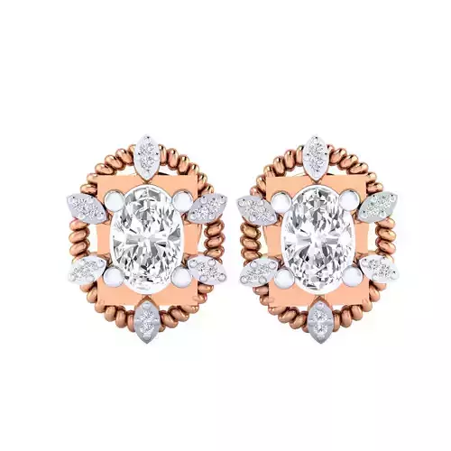 Women Stud Earrings STL JCD OBJ FBX Renders Details