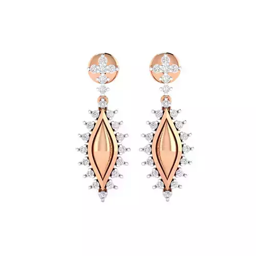 Women Long Drop Earrings STL JCD OBJ FBX Renders Details