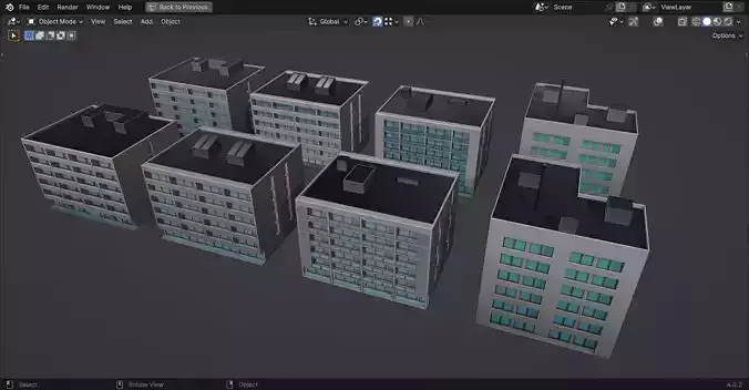Low Poly Apartment Buildings Pack 1