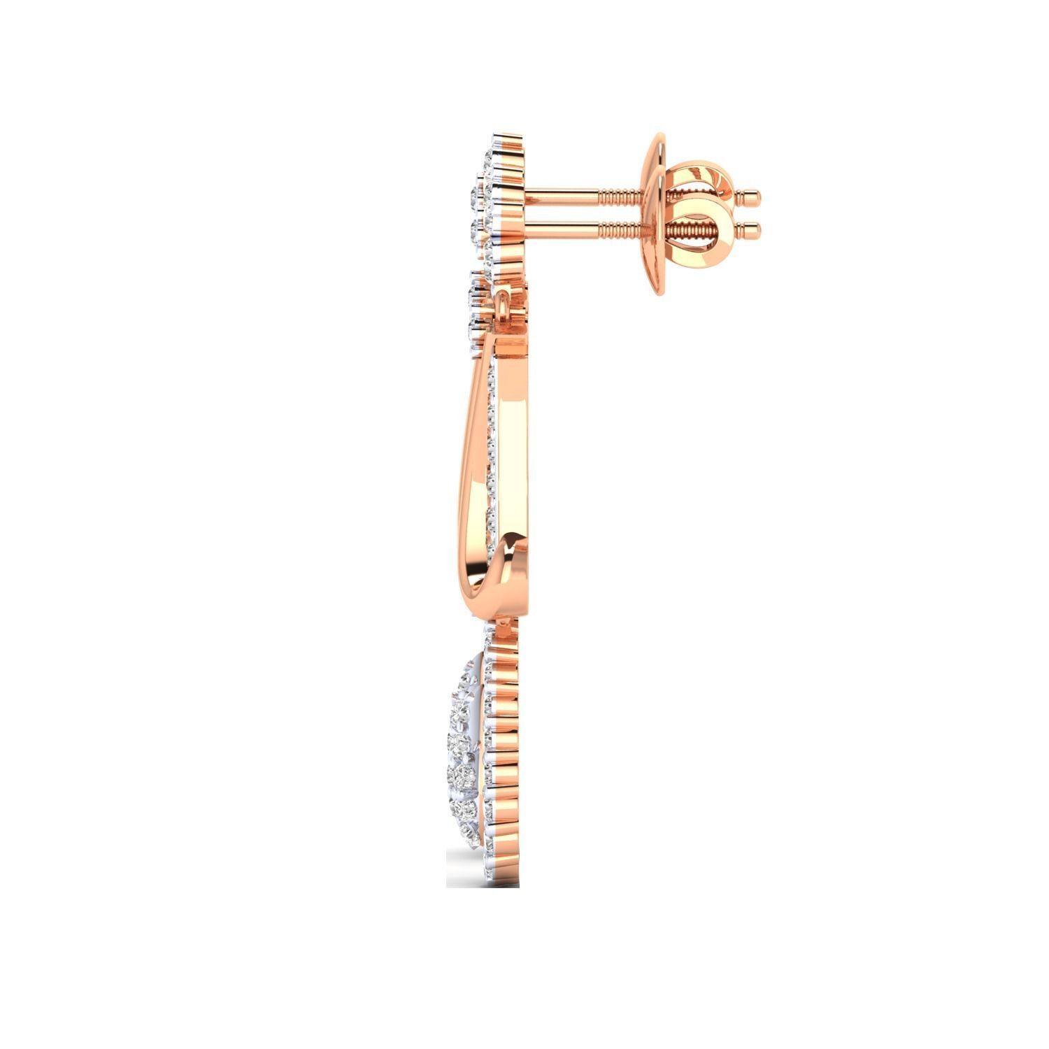 Women Long Drop Earrings STL JCD OBJ FBX Renders Details 3D print model_9