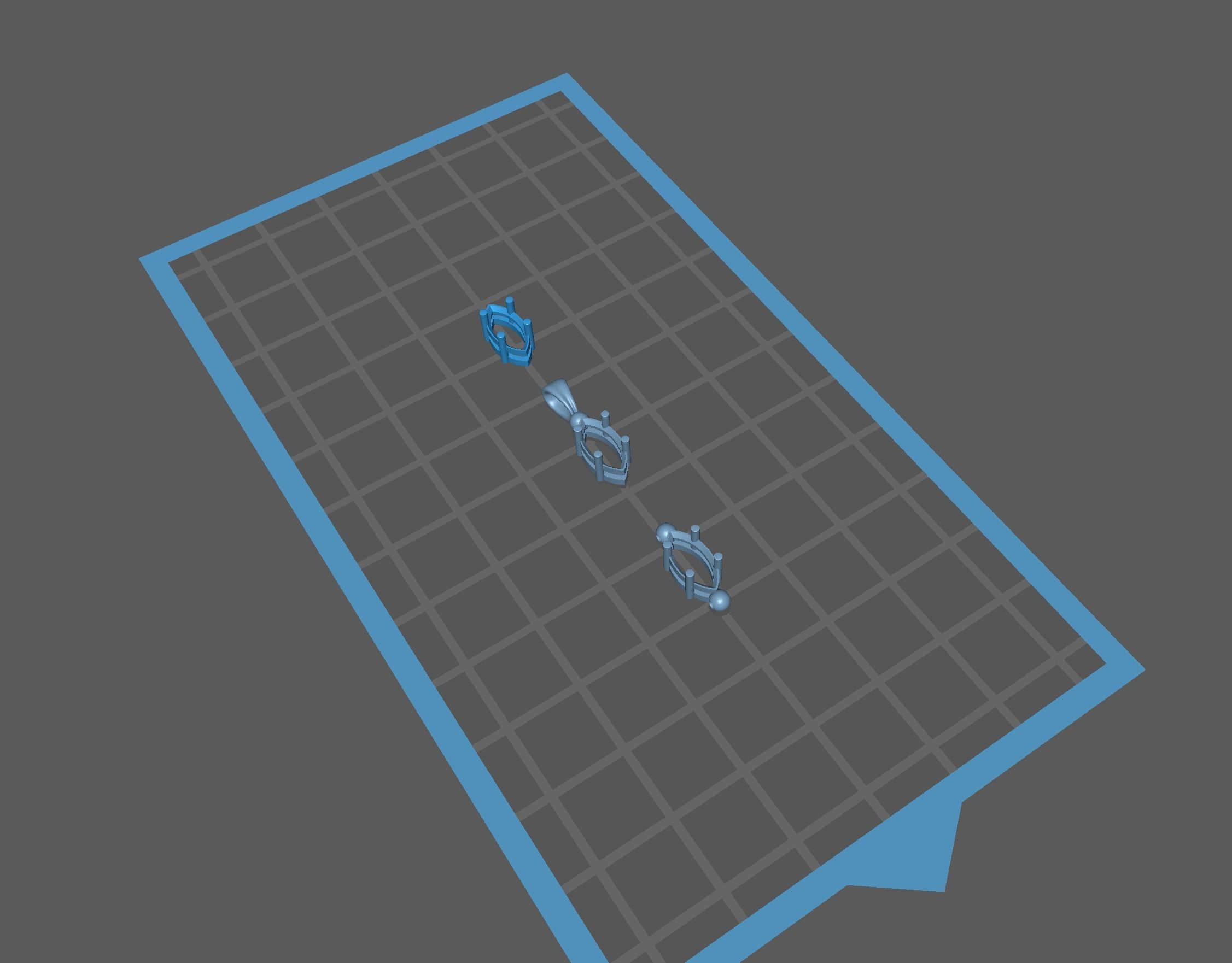 Marquise Stone Setting Collection Semi-finished Chaton 3D print model_5