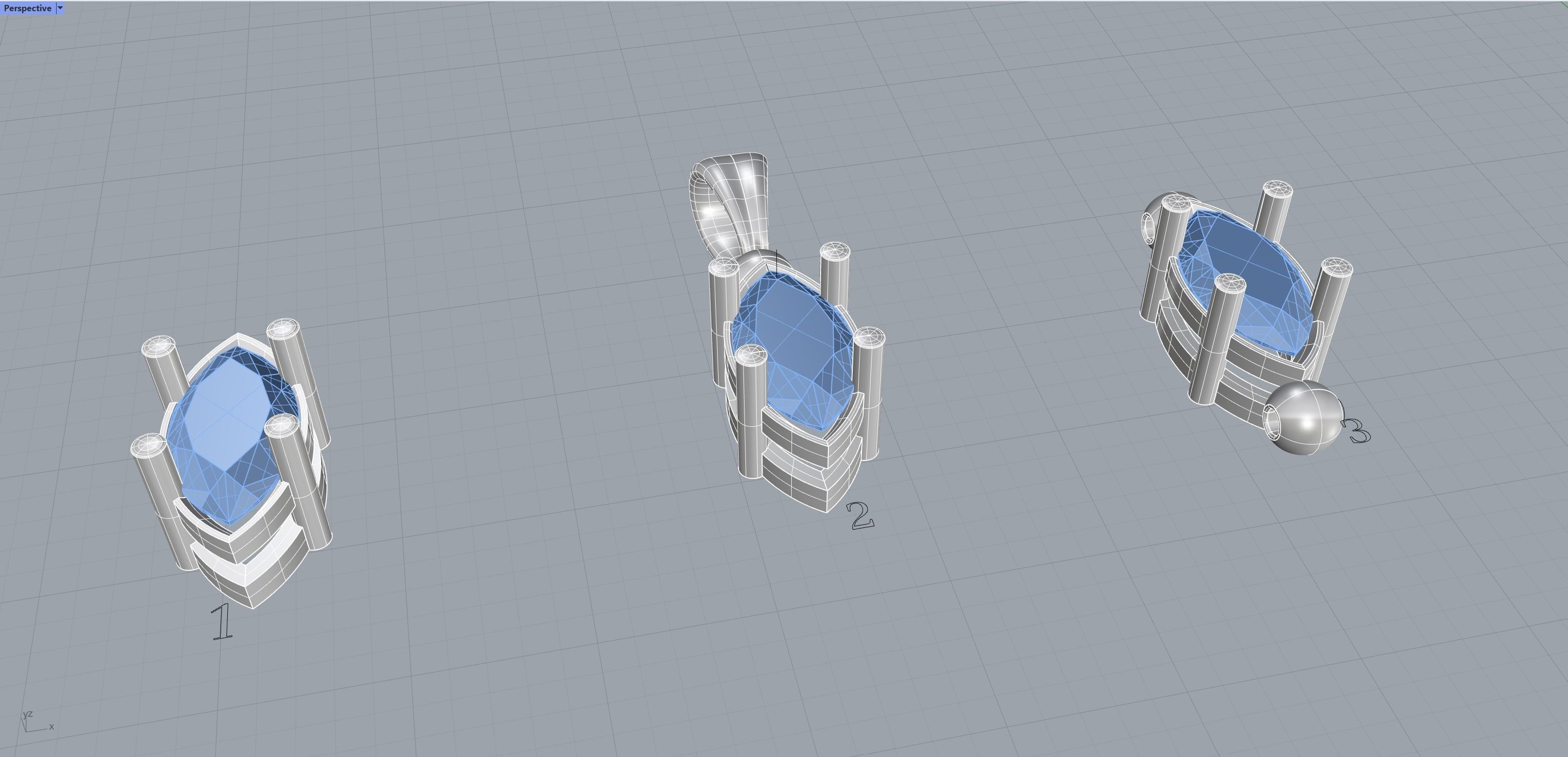 Marquise Stone Setting Collection Semi-finished Chaton 3D print model_4