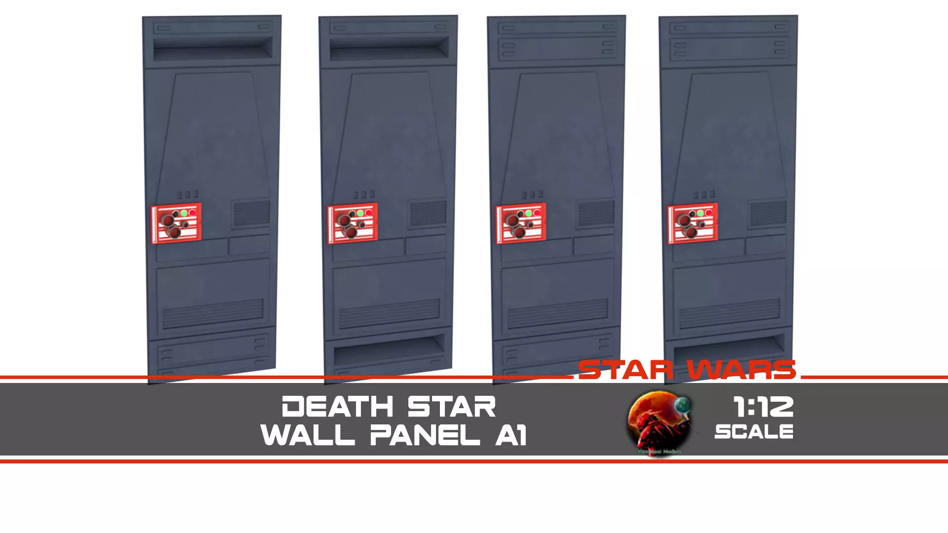 Death Star Wall Panel - A1 - 1-12 scale Blackseries  3D print model_0