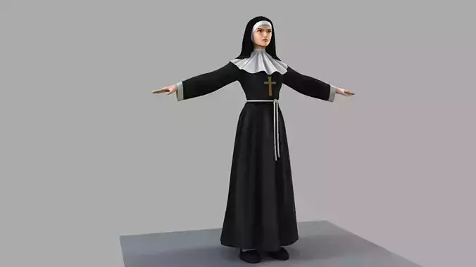 Christian nun 3D model