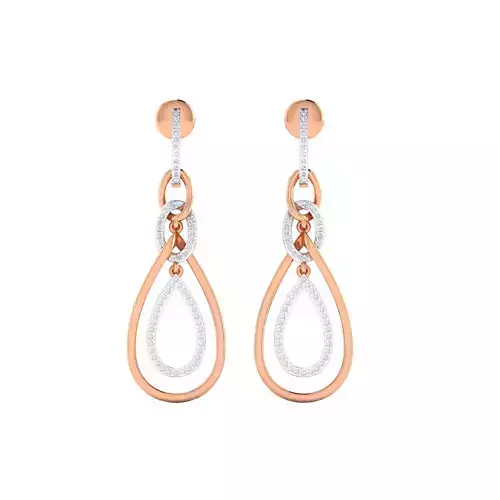 Women Long Drop Earrings STL JCD OBJ FBX Renders Details