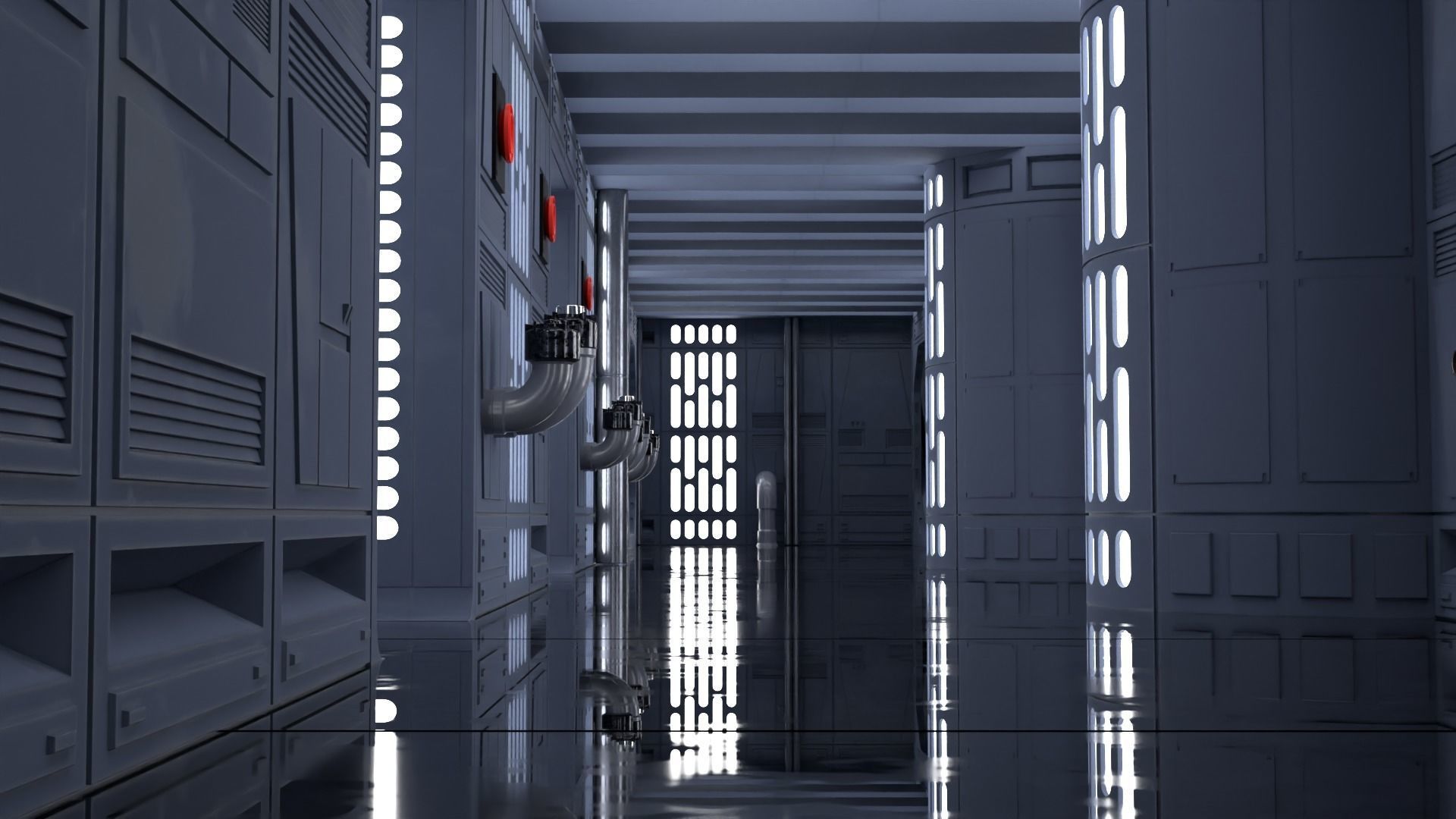 Death Star Wall Panel - B1 - 1-12 scale Blackseries  3D print model_23