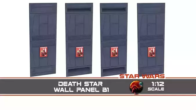 Death Star Wall Panel - B1 - 1-12 scale Blackseries  3D print model
