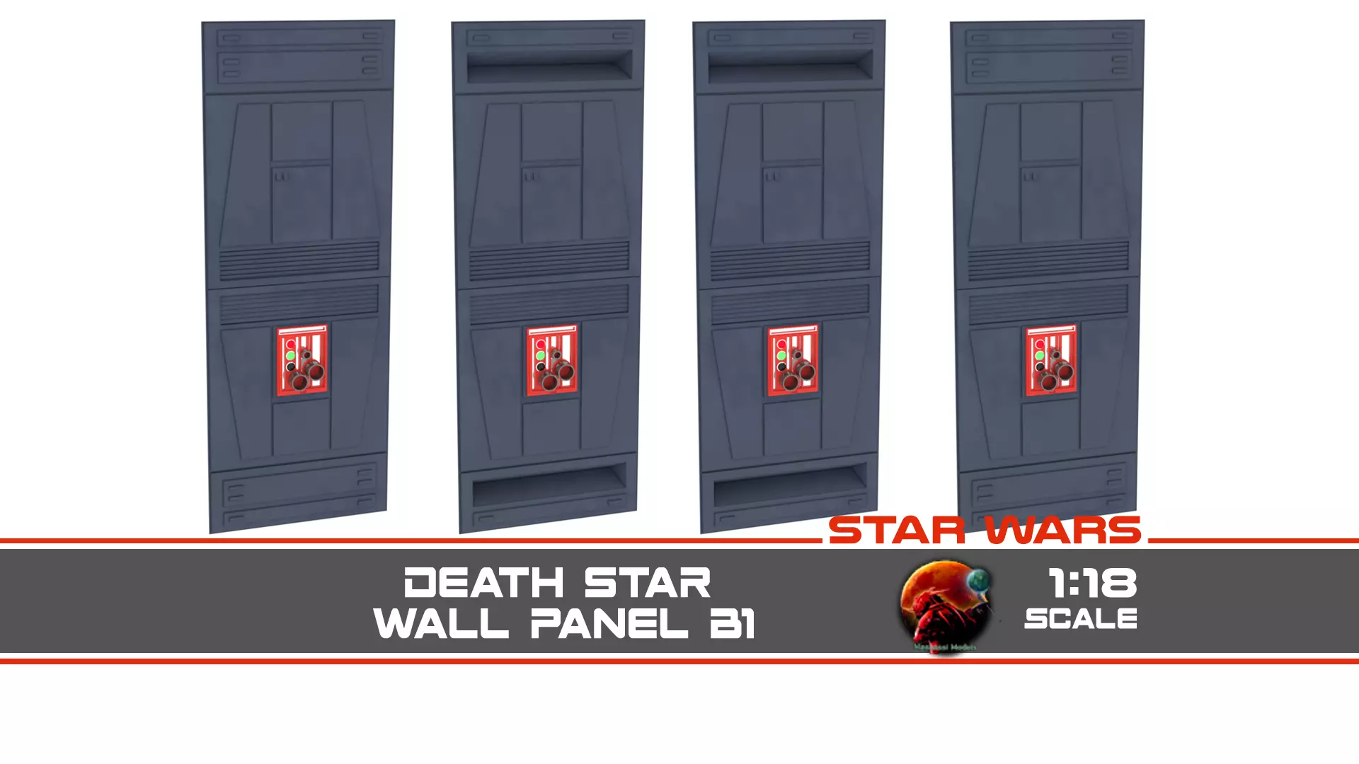Death Star Wall Panel - B1 - 1-18 scale Kenner Hasbro 3D print model_0