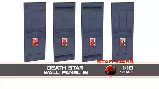Death Star Wall Panel - B1 - 1-18 scale Kenner Hasbro 3D print model