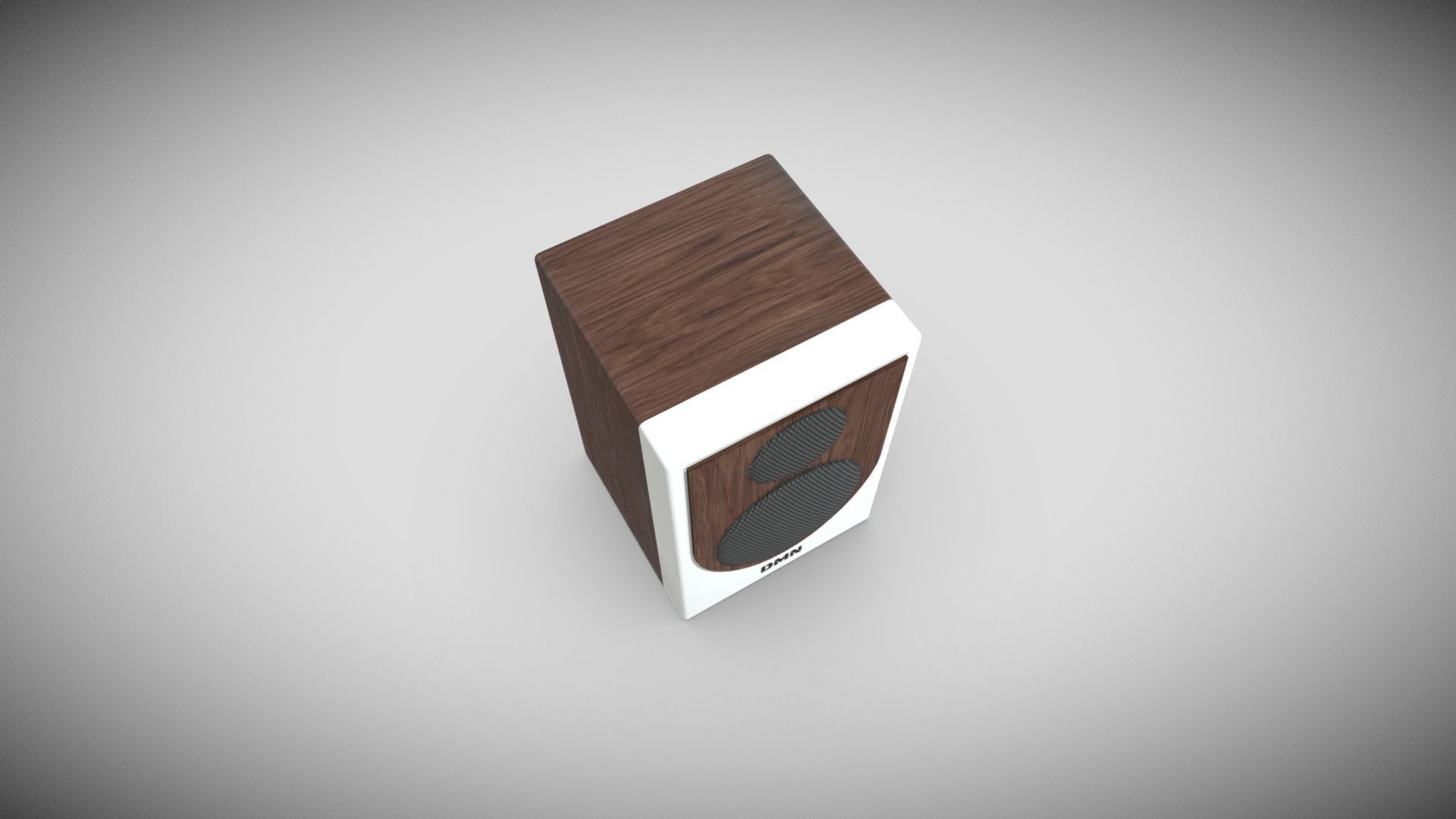 Studio Speaker Brown Wood Low-poly 3D model_3