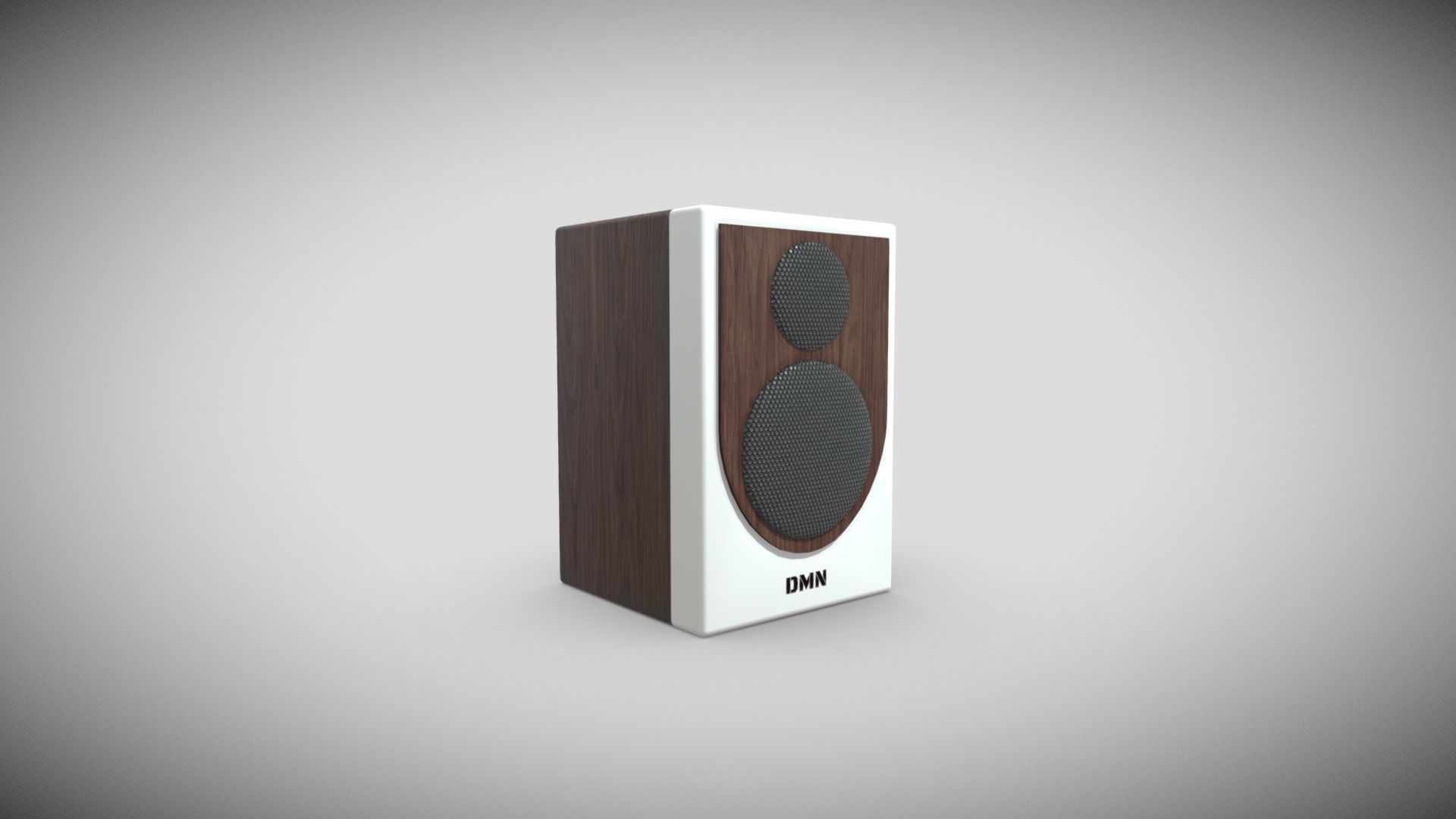 Studio Speaker Brown Wood Low-poly 3D model_1