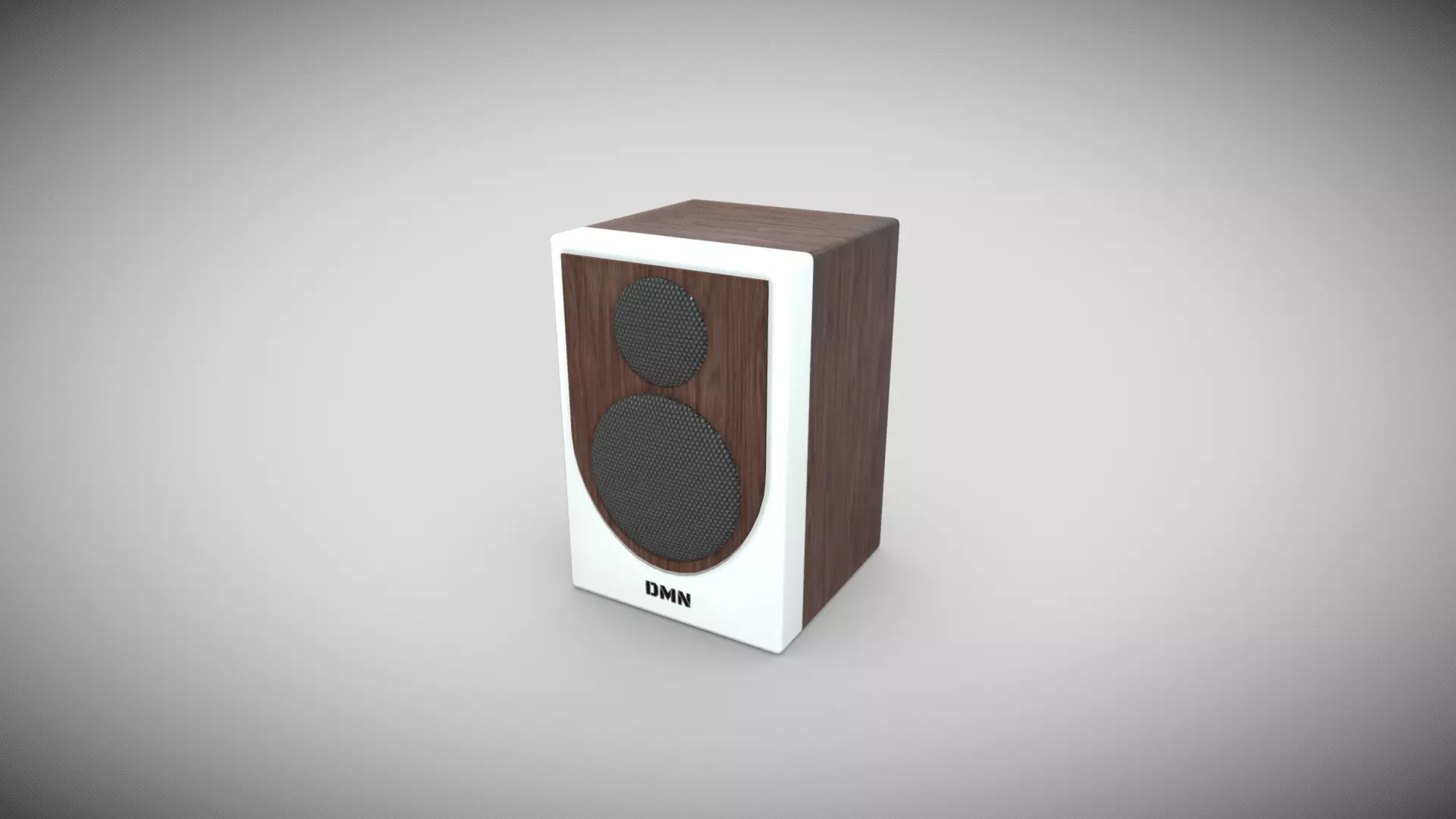 Studio Speaker Brown Wood Low-poly 3D model_0