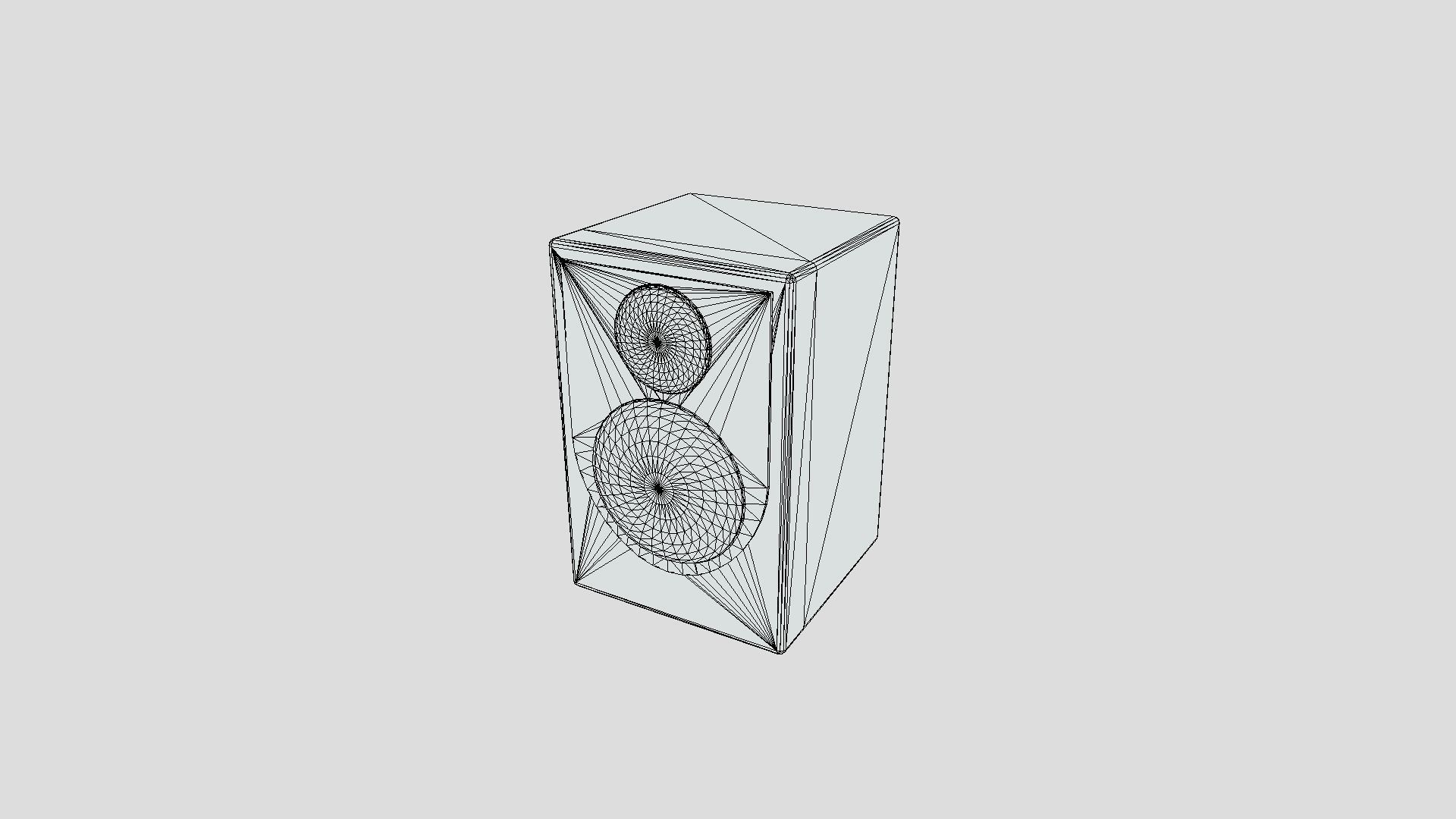 Studio Speaker Brown Wood Low-poly 3D model_4