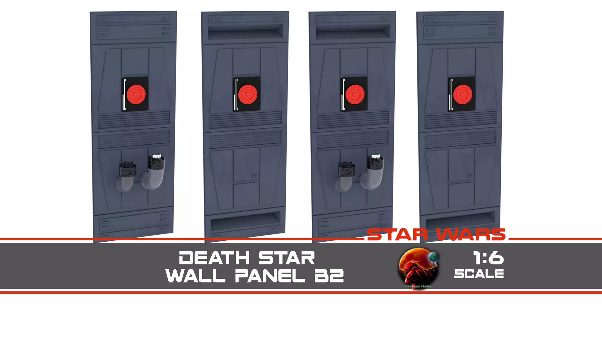 Death Star Wall Panel - B2 - 1-6 scale Hottoys  3D print model_0