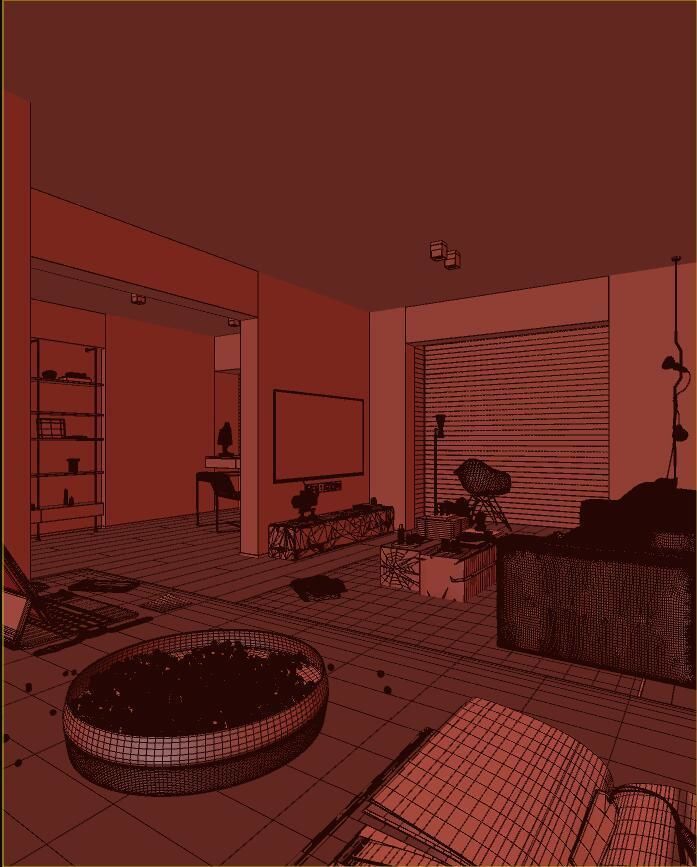 modern public housing interior design 3d model 3D model_10