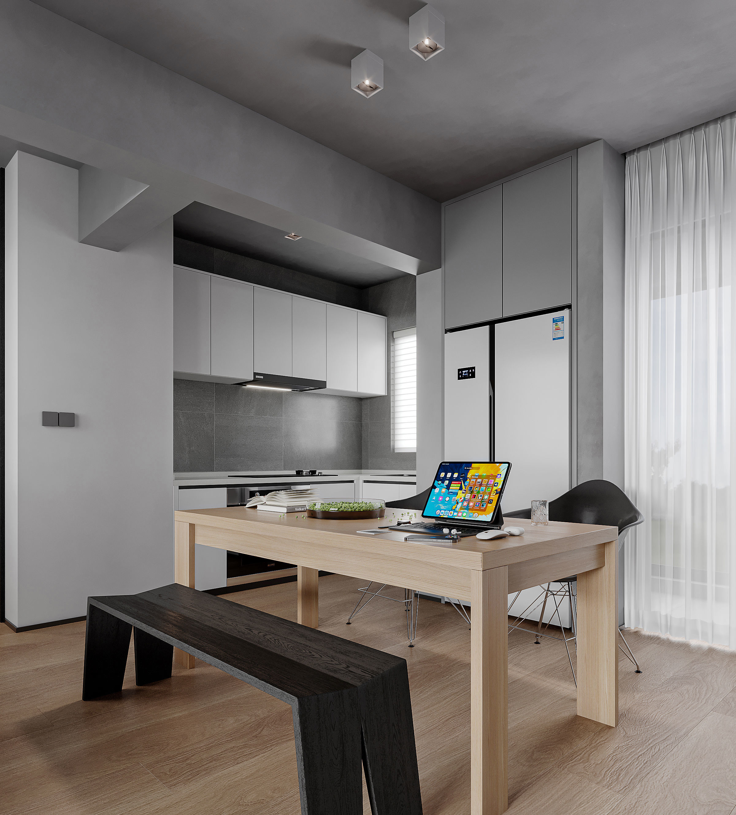 modern public housing interior design 3d model 3D model_3