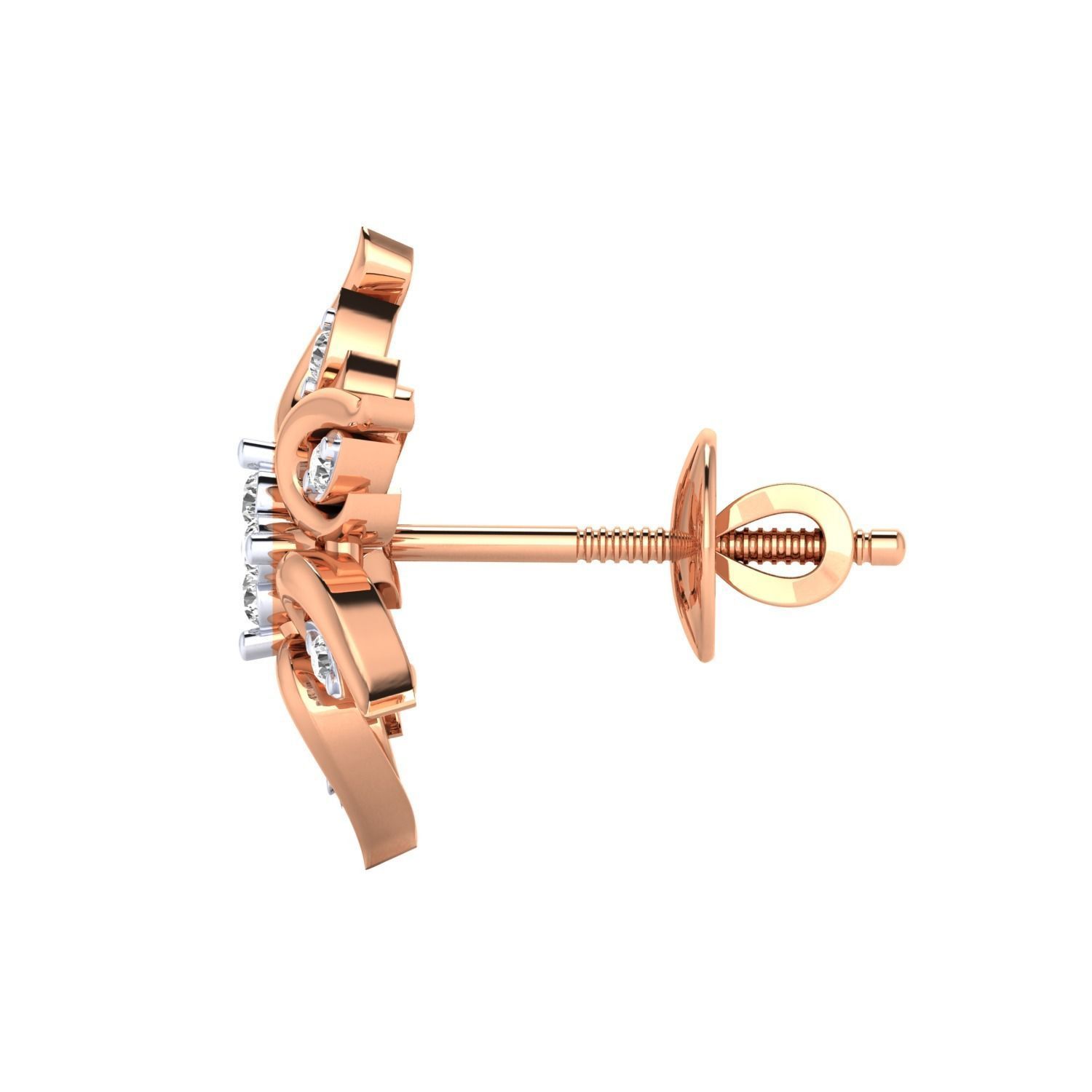 Women Stud Earrings STL JCD OBJ FBX Renders Details 3D print model_4