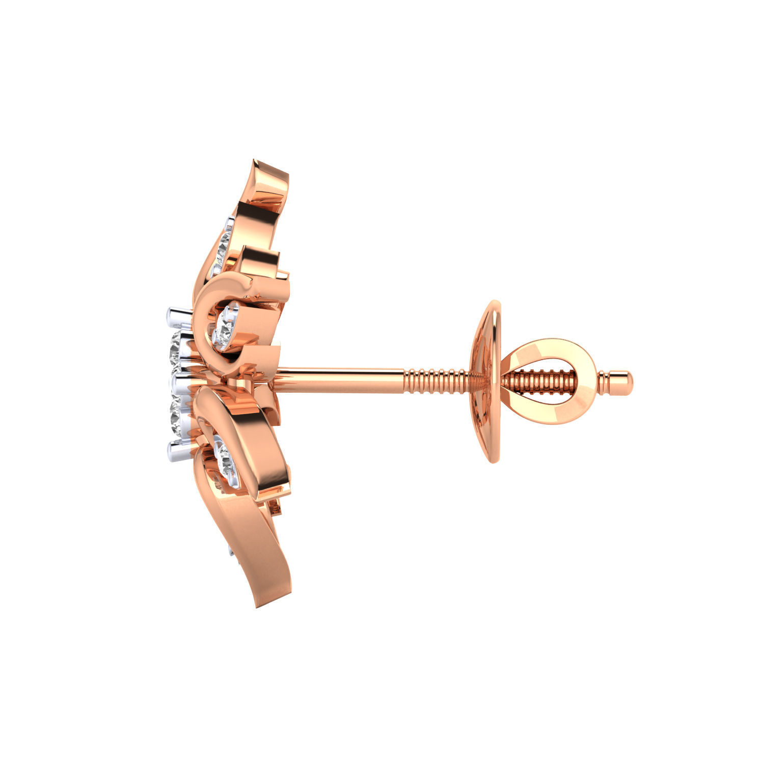 Women Stud Earrings STL JCD OBJ FBX Renders Details 3D print model_3