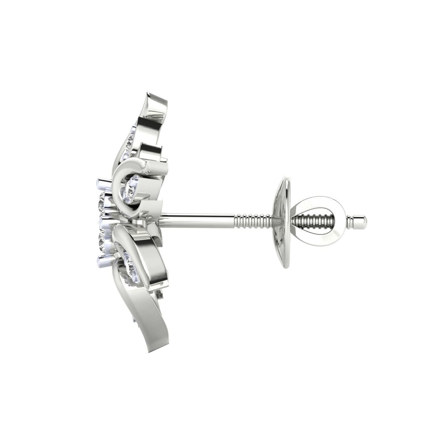 Women Stud Earrings STL JCD OBJ FBX Renders Details 3D print model_9