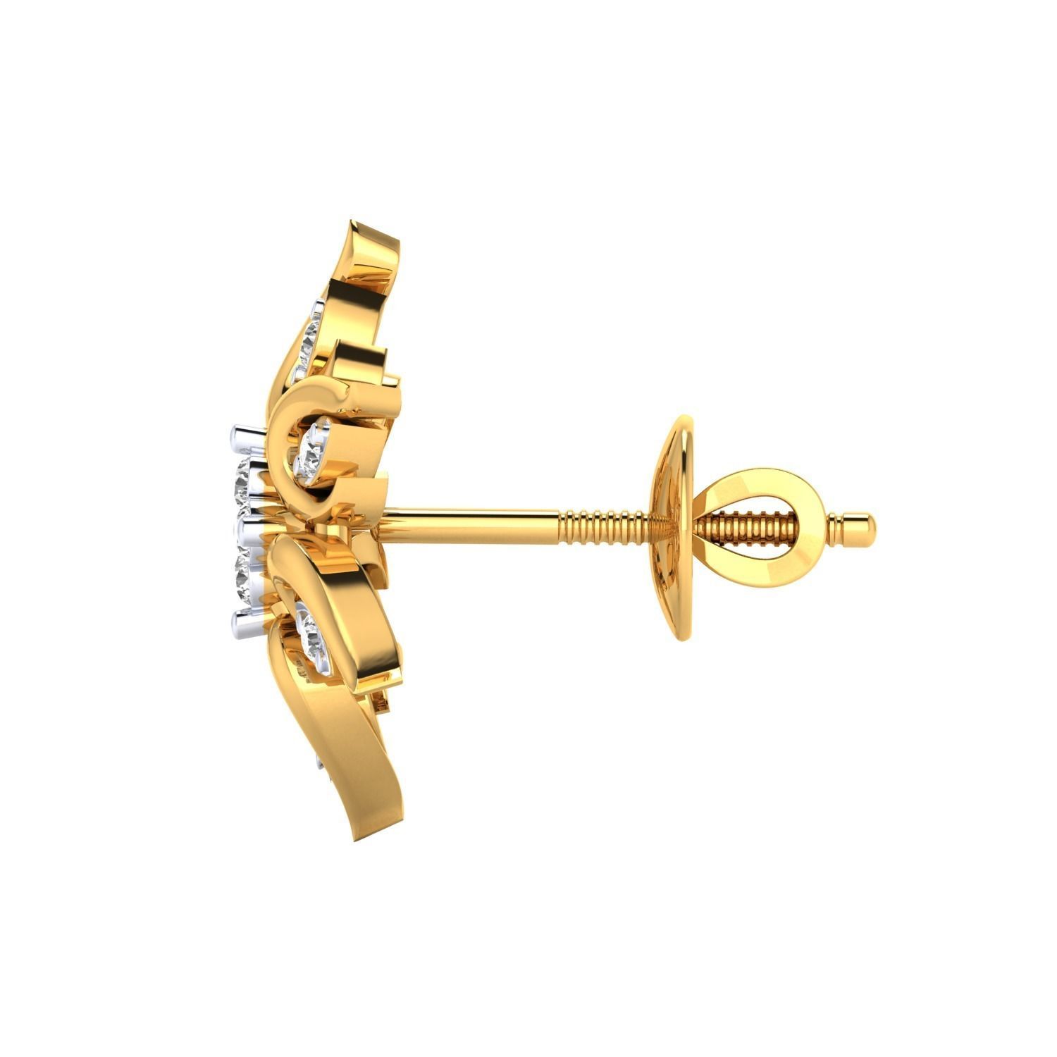 Women Stud Earrings STL JCD OBJ FBX Renders Details 3D print model_15