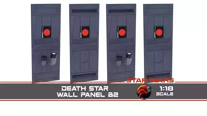 Death Star Wall Panel - B2 - 1-18 scale Kenner Hasbro 3D print model