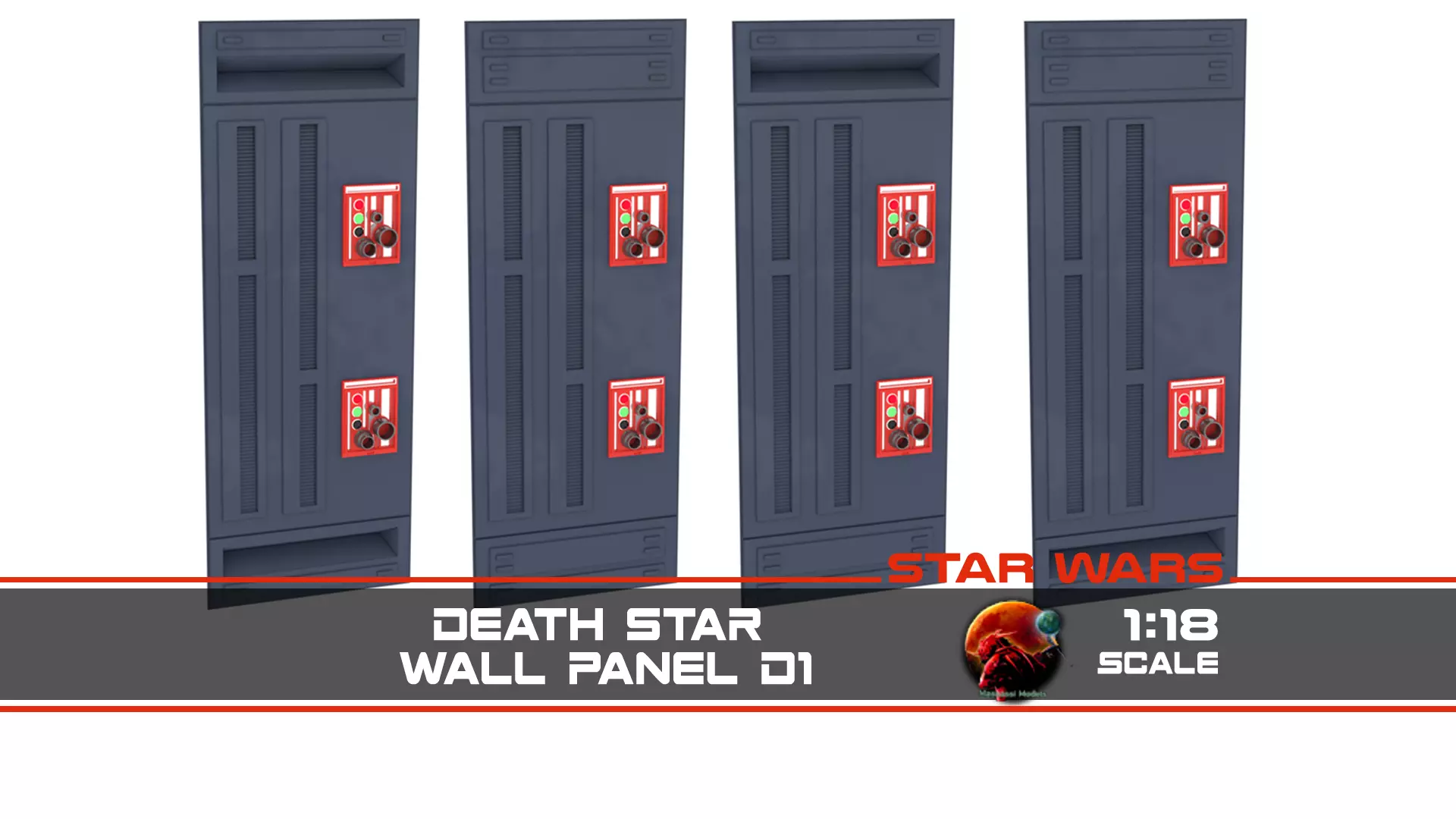 Death Star Wall Panel - D1 - 1-18 scale Kenner Hasbro 3D print model_0