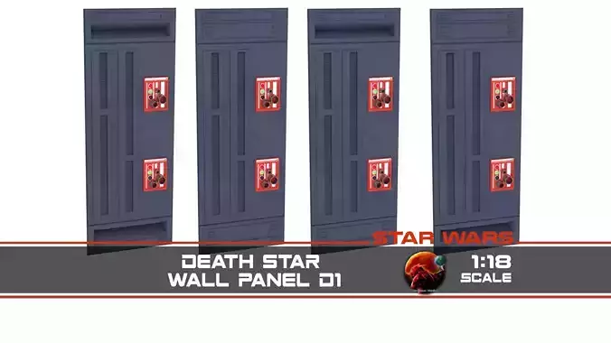 Death Star Wall Panel - D1 - 1-18 scale Kenner Hasbro 3D print model