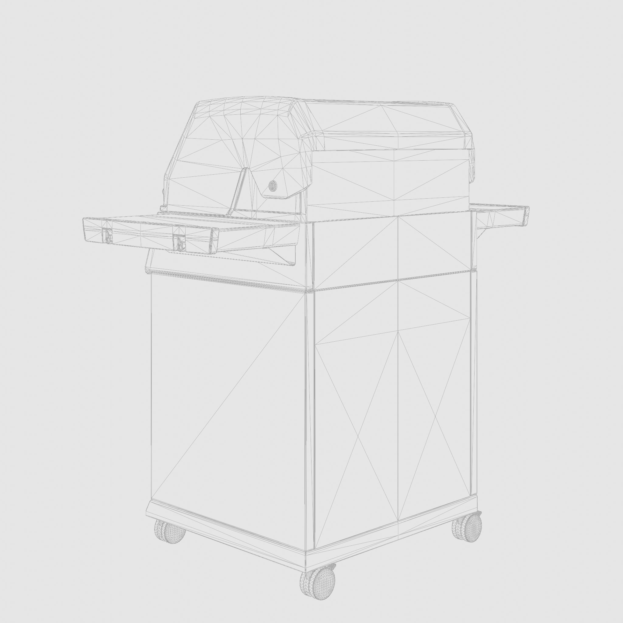 Crown Cabinet Barbecue and Grill 3D Model Low-poly 3D model_5