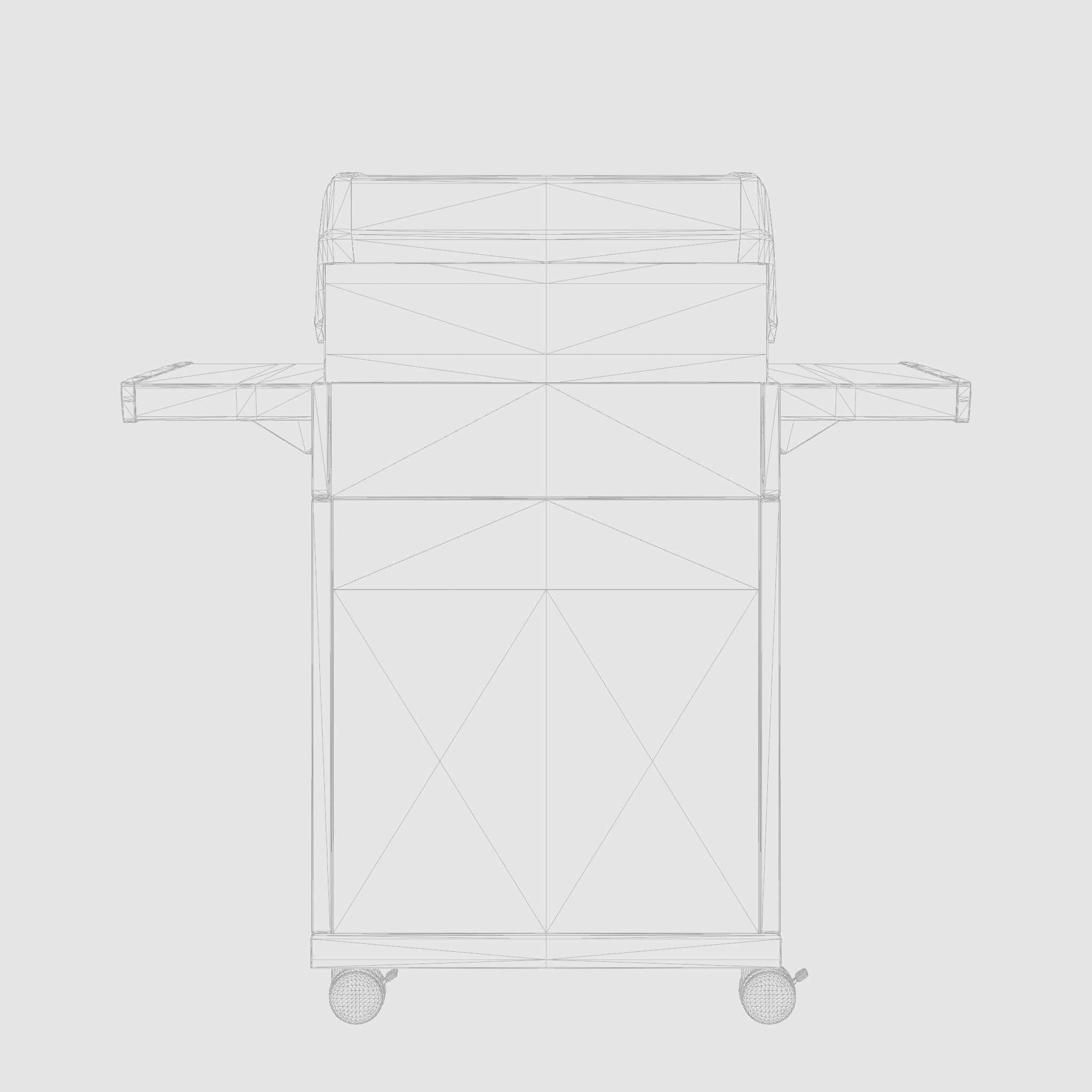 Crown Cabinet Barbecue and Grill 3D Model Low-poly 3D model_4