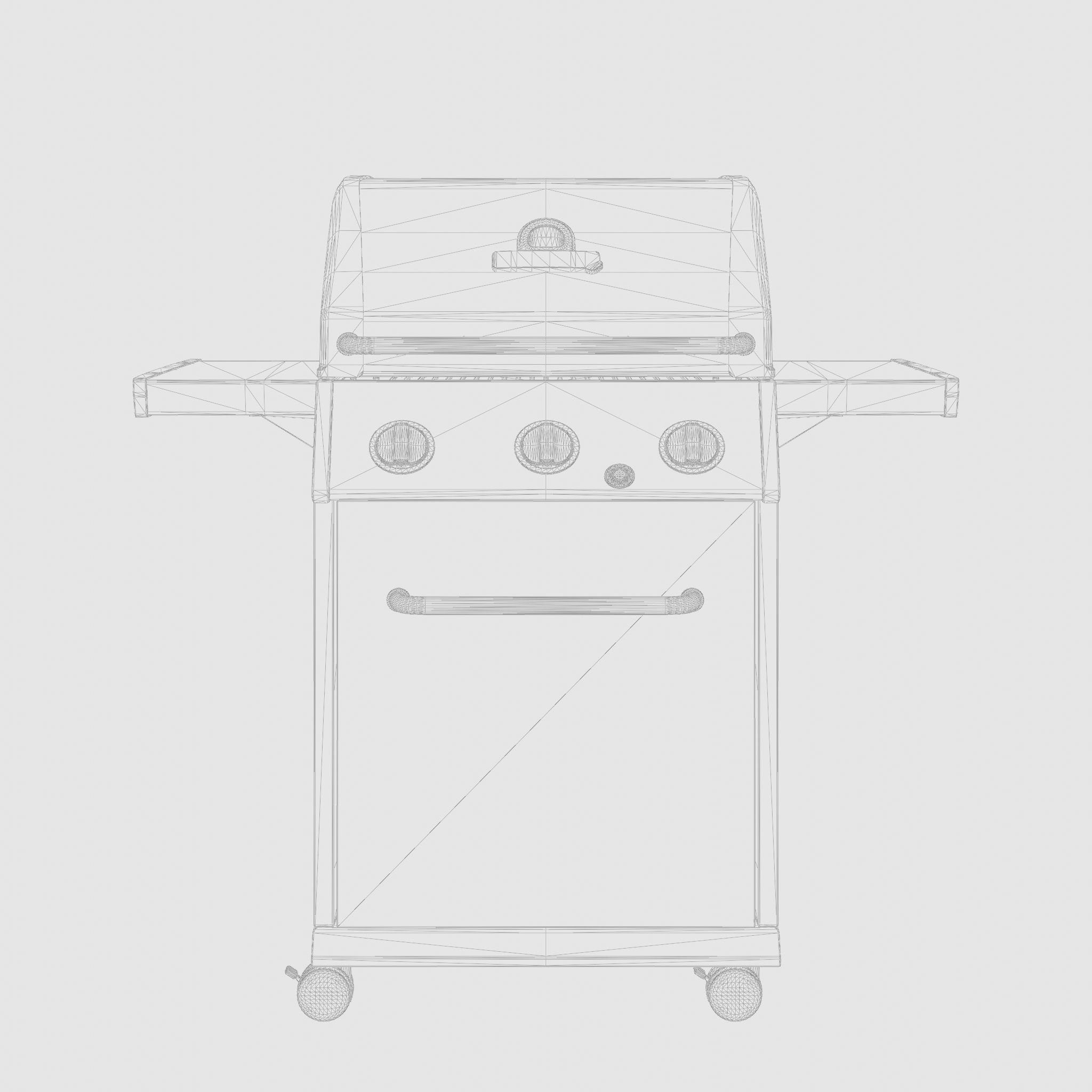 Crown Cabinet Barbecue and Grill 3D Model Low-poly 3D model_7