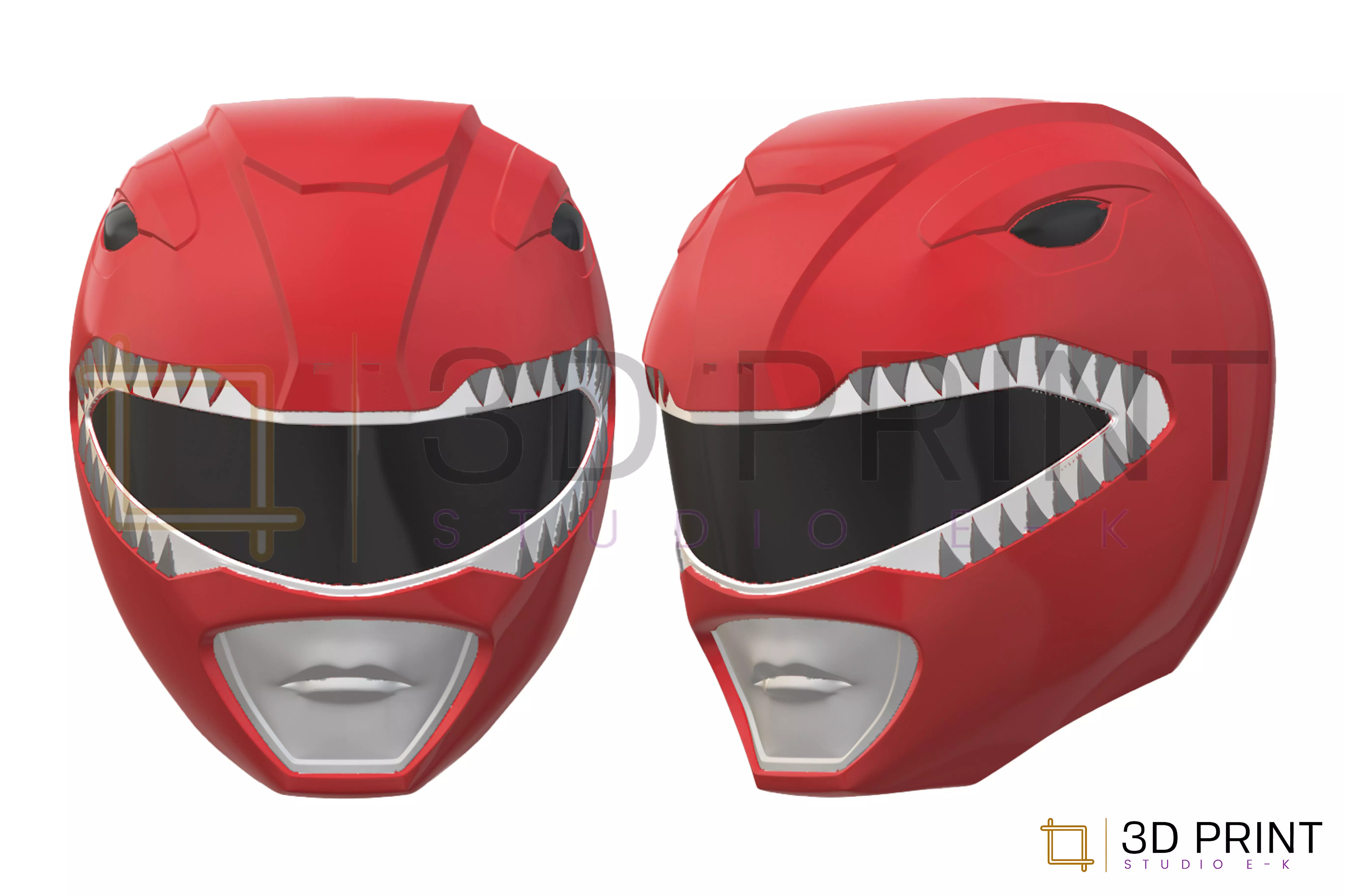 Red Ranger helmet MMPR  3D print model_0