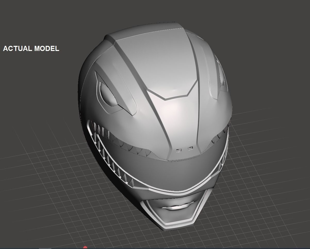 Red Ranger helmet MMPR  3D print model_7