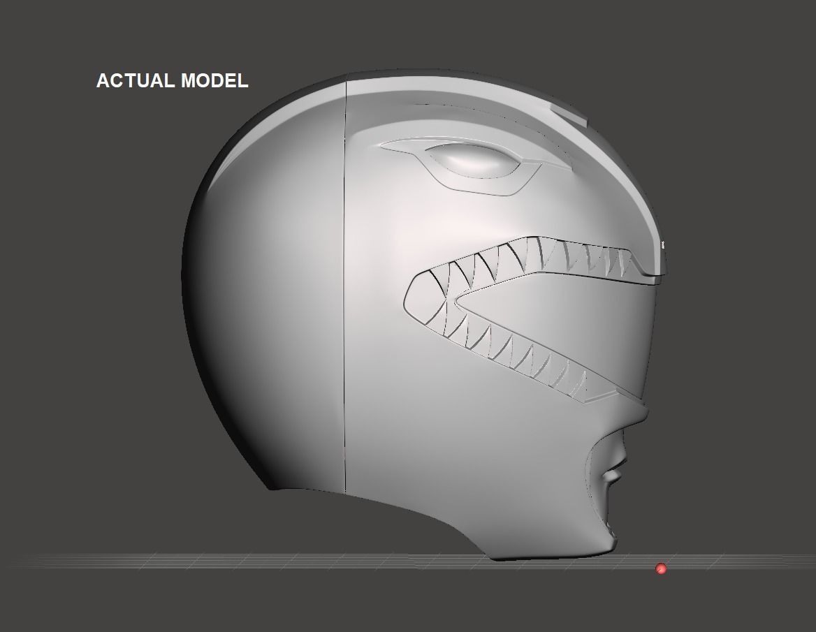 Red Ranger helmet MMPR  3D print model_8
