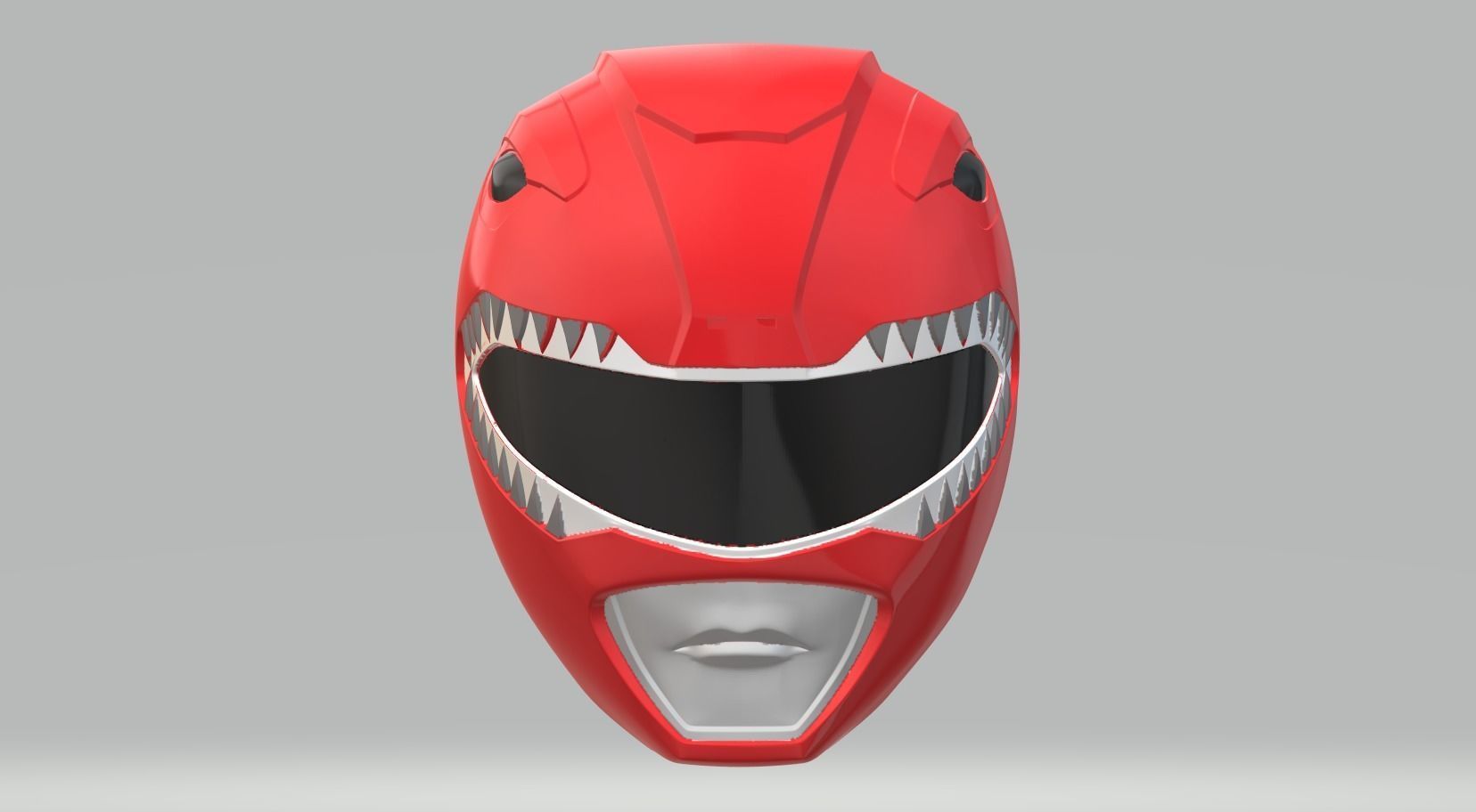 Red Ranger helmet MMPR  3D print model_2
