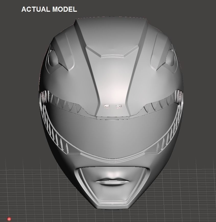 Red Ranger helmet MMPR  3D print model_5