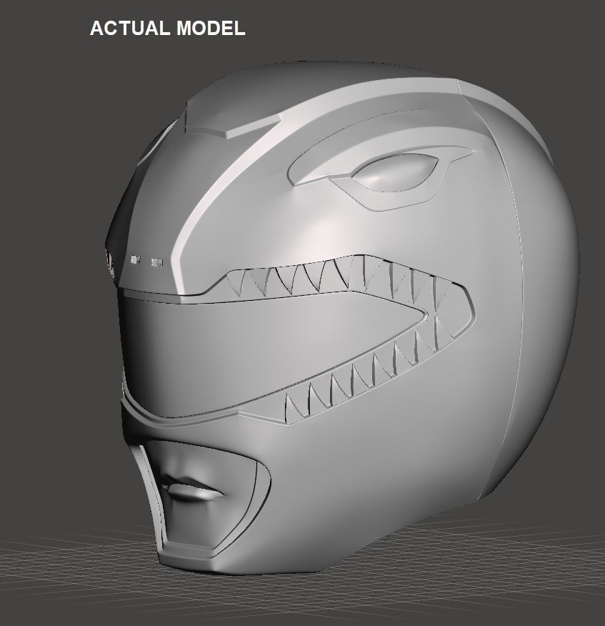 Red Ranger helmet MMPR  3D print model_6