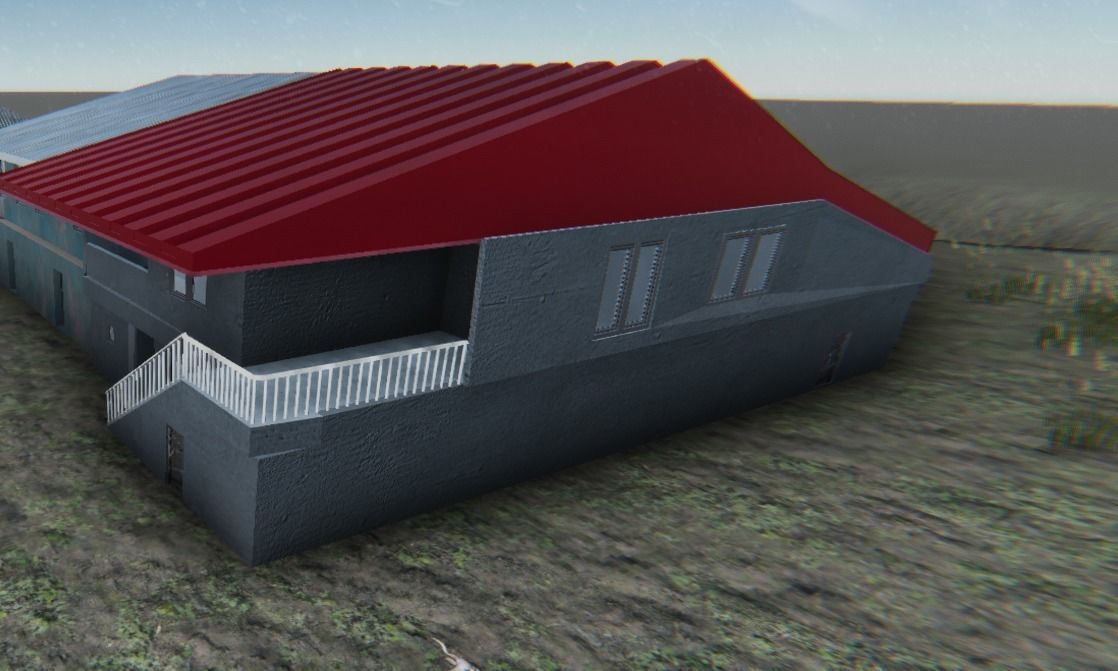 concrete village house  Low-poly 3D model_2