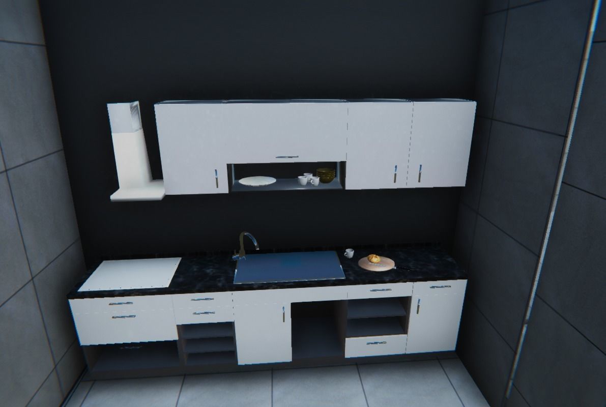 concrete village house  Low-poly 3D model_5