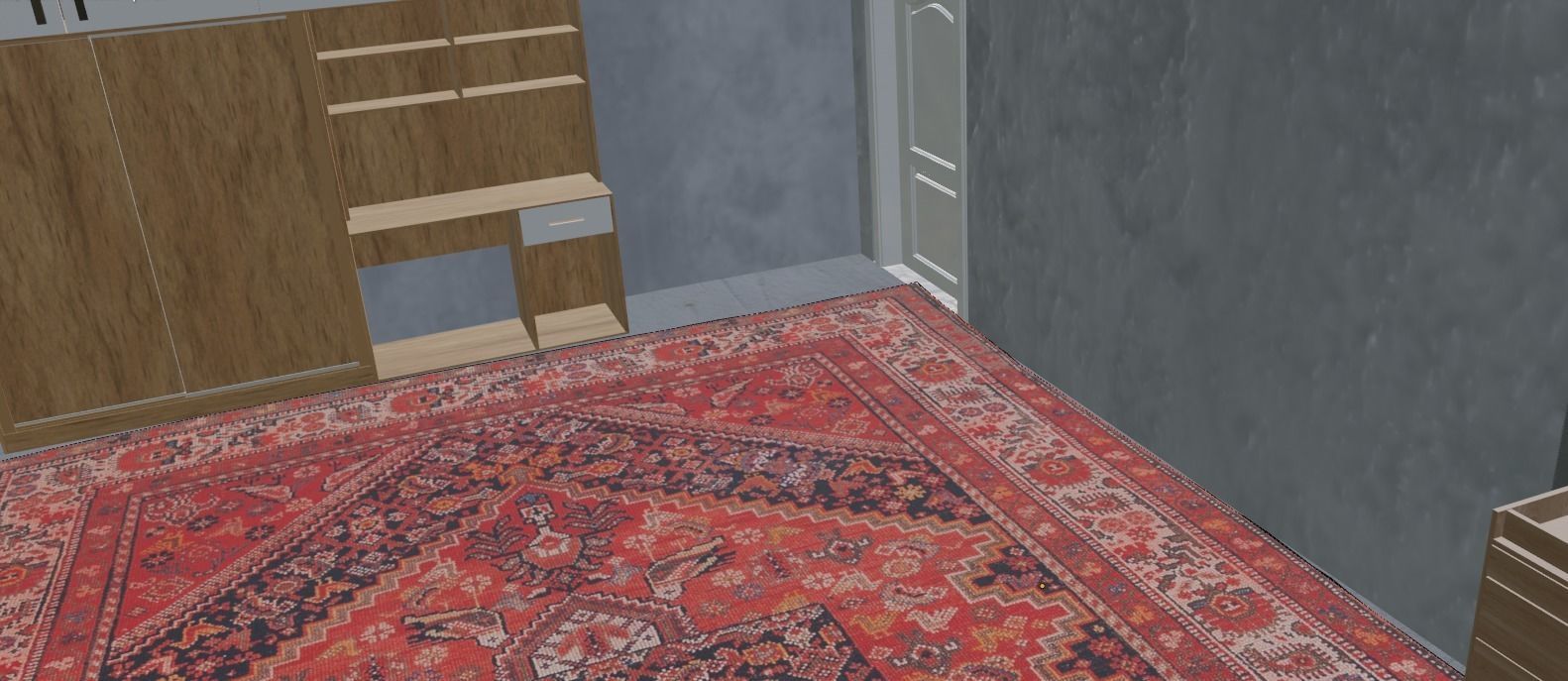 concrete village house  Low-poly 3D model_10