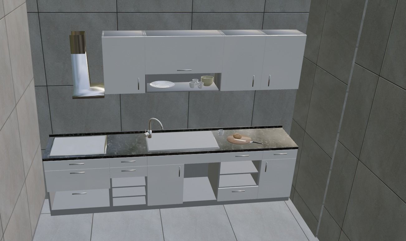 concrete village house  Low-poly 3D model_11