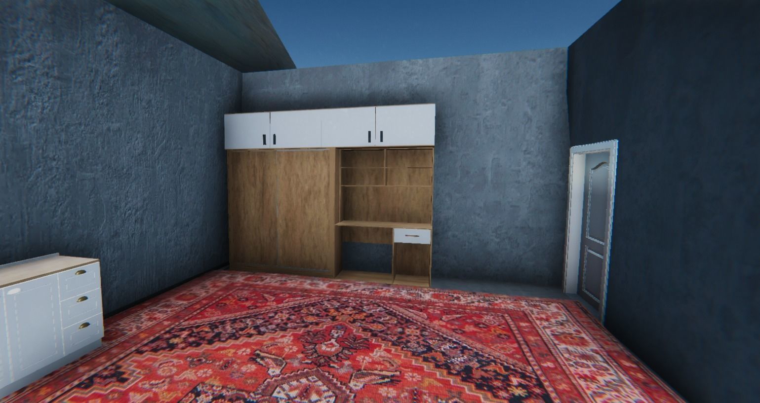 concrete village house  Low-poly 3D model_4