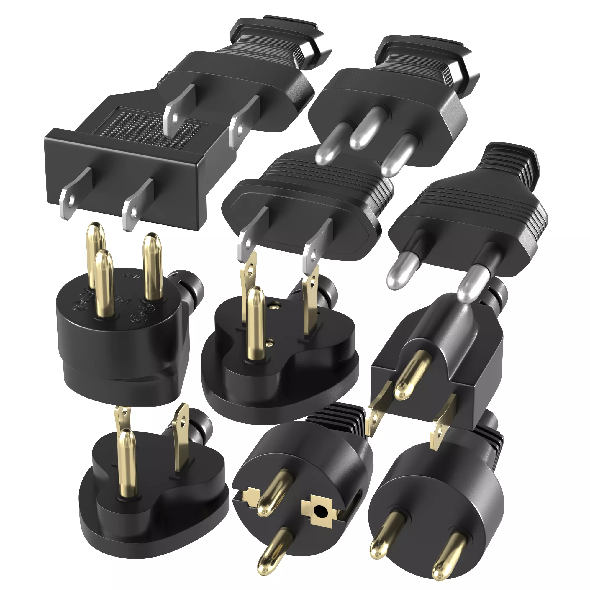 electrical  cable plugs 3D model  Low-poly 3D model_0