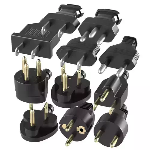 electrical  cable plugs 3D model  Low-poly 3D model