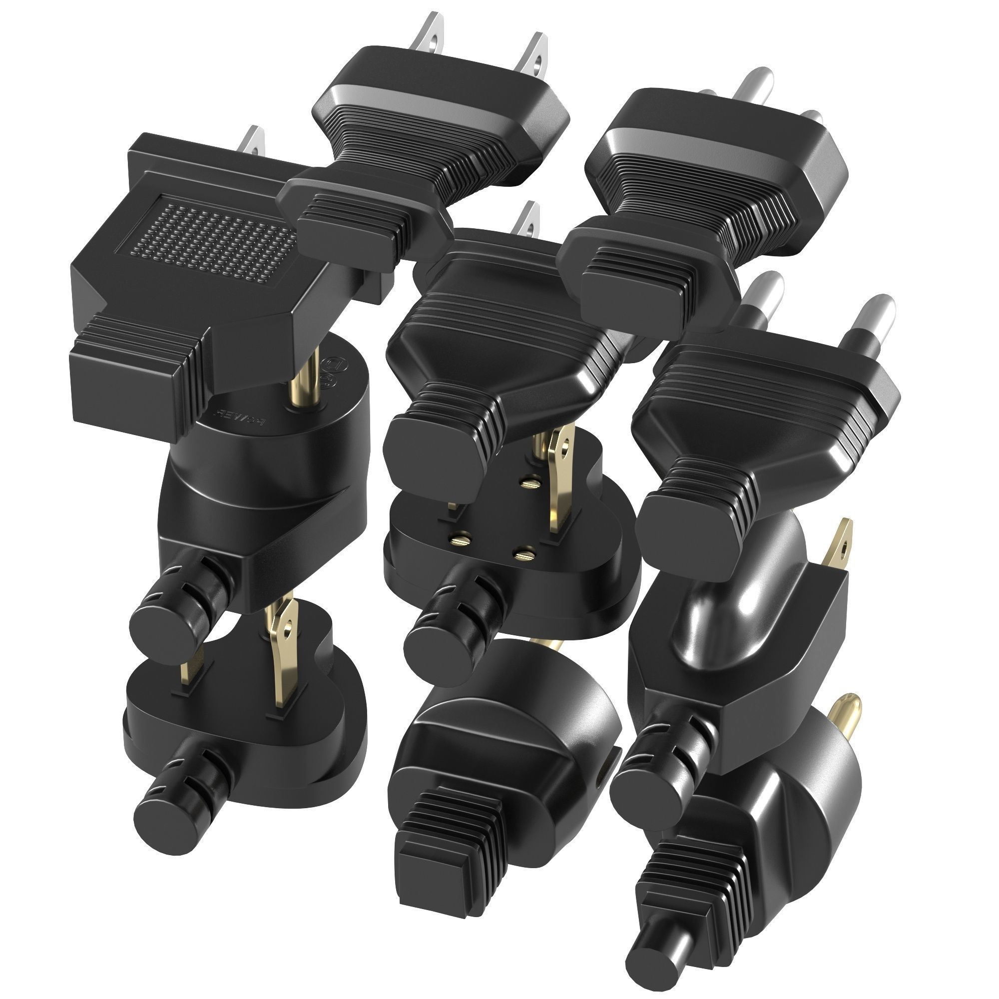 electrical  cable plugs 3D model  Low-poly 3D model_1