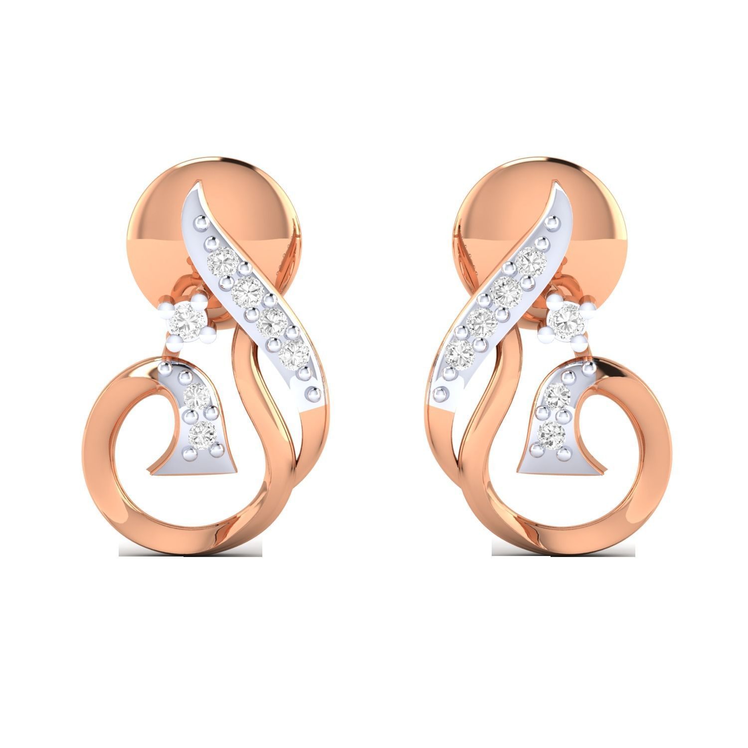 Women Earrings STL JCD OBJ FBX Renders Details 3D print model_9