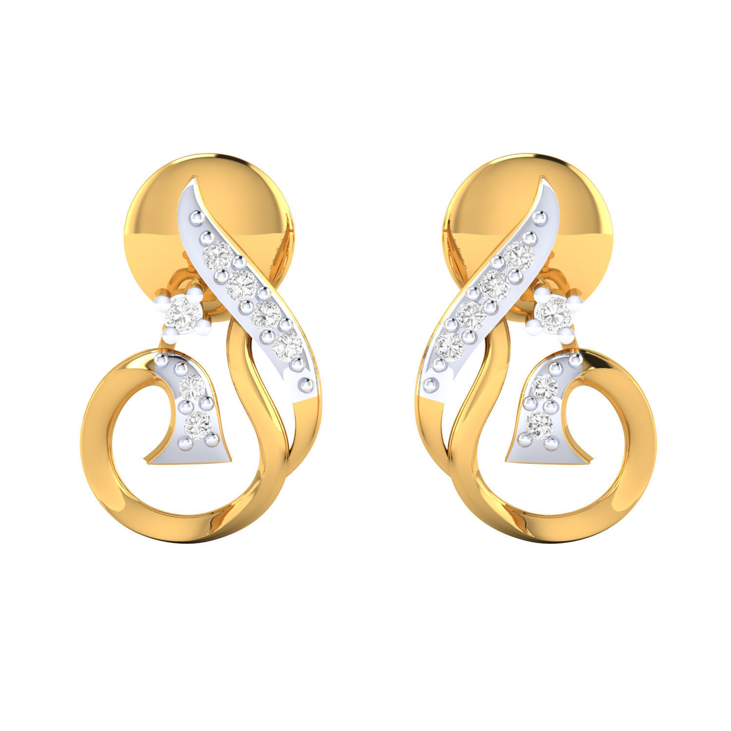 Women Earrings STL JCD OBJ FBX Renders Details 3D print model_10