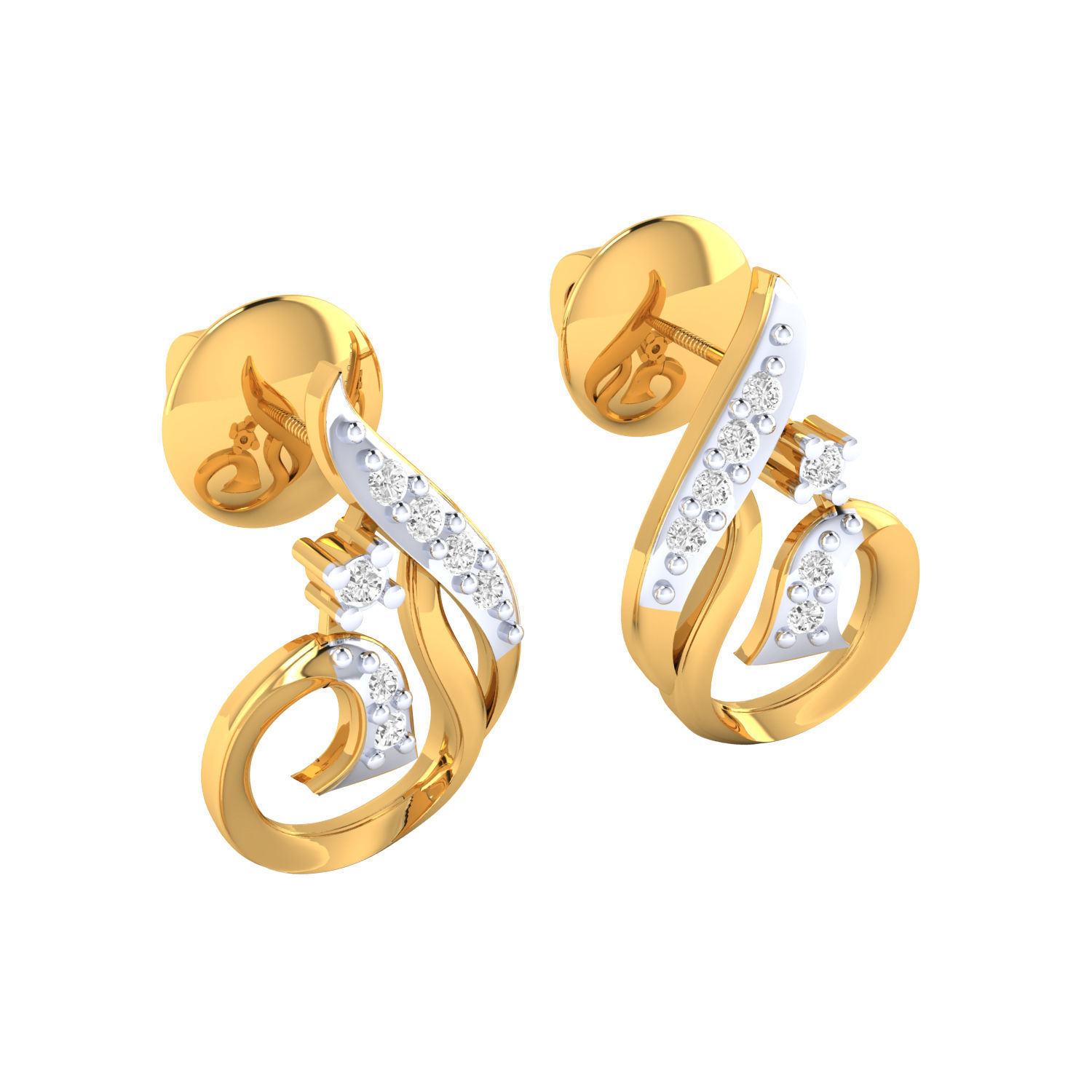 Women Earrings STL JCD OBJ FBX Renders Details 3D print model_3