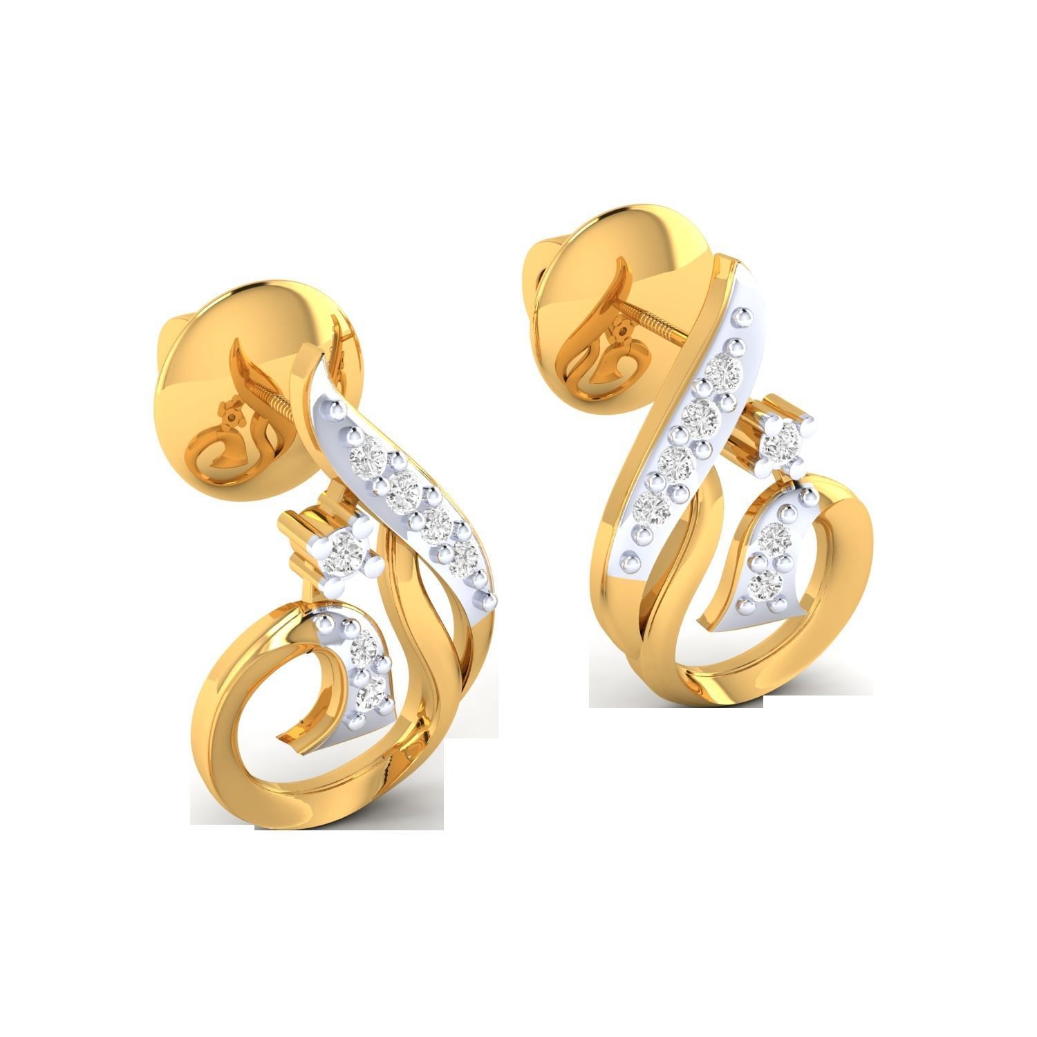 Women Earrings STL JCD OBJ FBX Renders Details 3D print model_4
