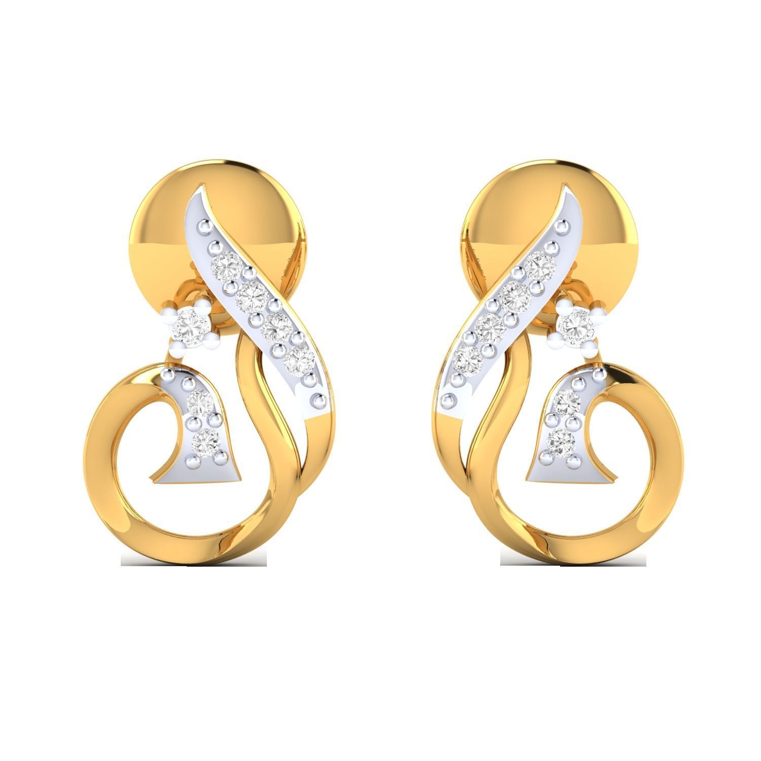 Women Earrings STL JCD OBJ FBX Renders Details 3D print model_11